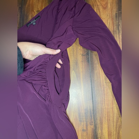 Guess One-Shoulder Dress in Rich Plum - Picture 4 of 6